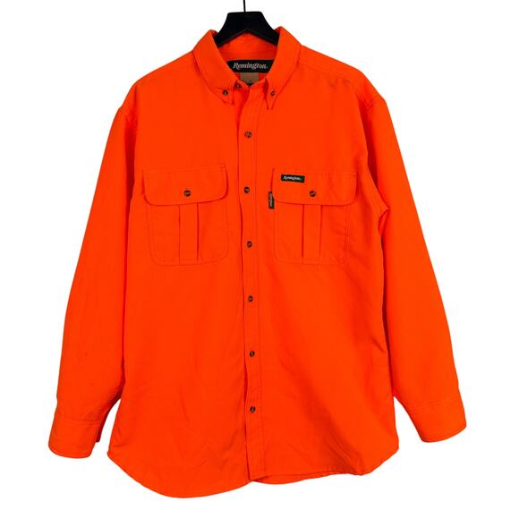 Remington Other - Remington Mens High Visibility Button Hunting Shirt Orange Utility - Size L